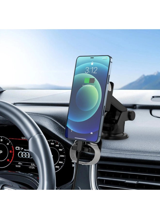 ليفيلو شاحن سيارة لاسلكي 3 في 1 من ليفيلو أسبن - شحن سريع بقوة 15 واط مع حامل للتثبيت على فتحة التهوية أو الزجاج الأمامي. - Image 4